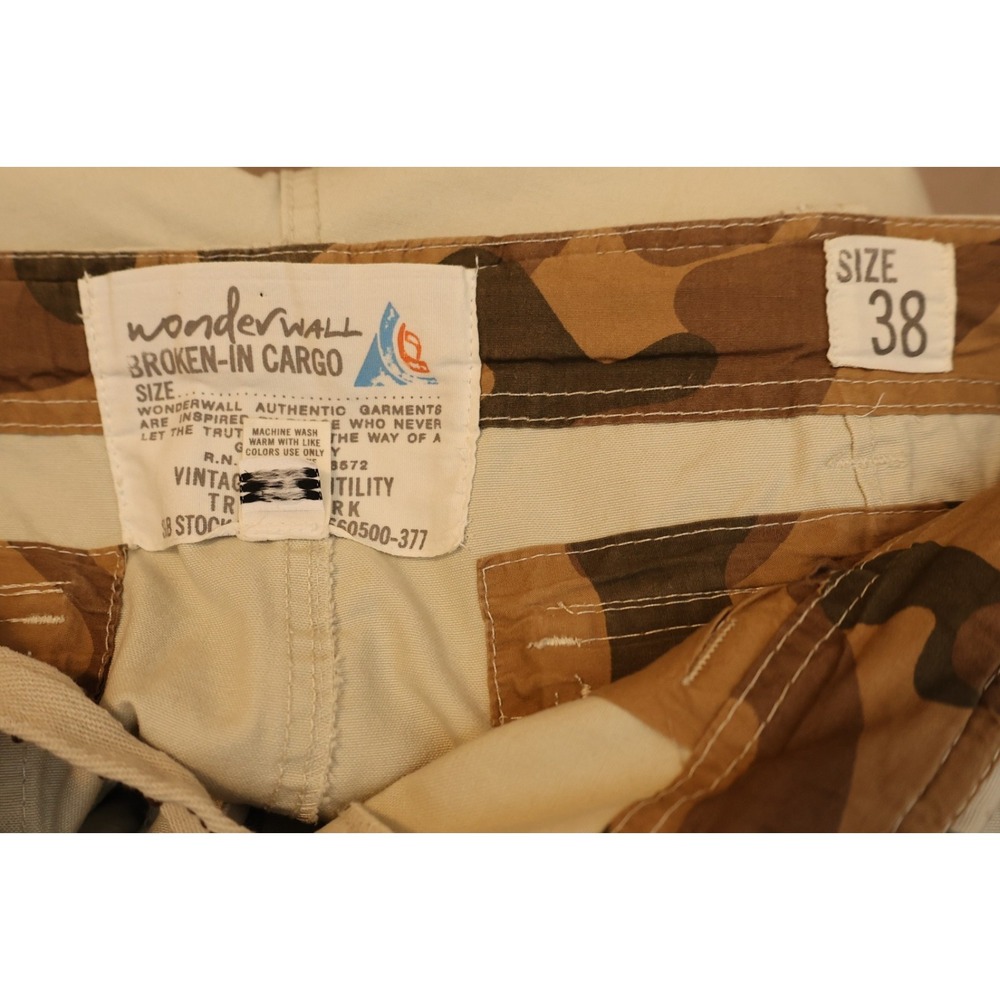WONDERWALL Broken-In Camo Cargo Shorts Men's‎ 38 Utility Vintage Y2K Canvas - Picture 7 of 9